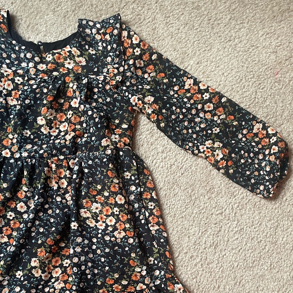 Hayden Girl gorgeous fall floral tiered dress-Girls size small-EUC